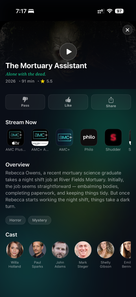 TrailerSwiper App Movie Details